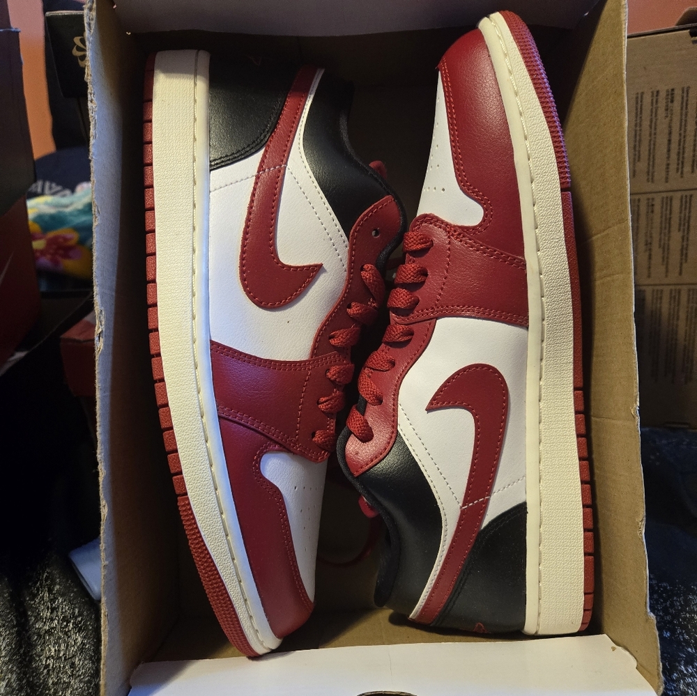Size 12 - Air Jordan 1 Low White Gym Red W